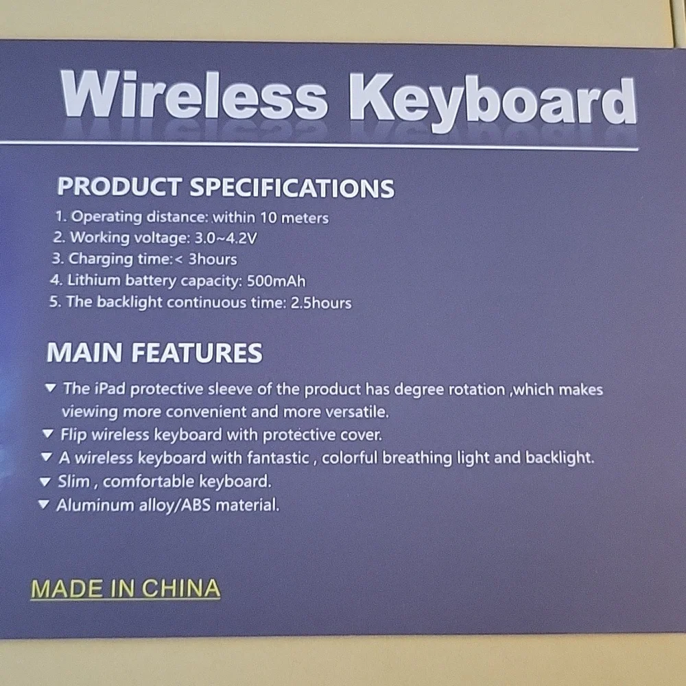 WIRELESS TOUCHPAD KEYBOARD CM-01 with protective cover Black 9th 8th 7th…NEW